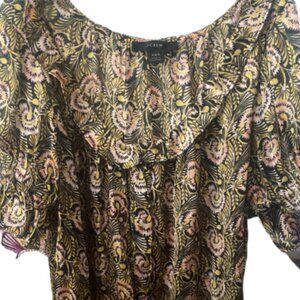 J. Crew Re-Imagined Crop Top Ruffle Short Sleeve Size XXS NWOT